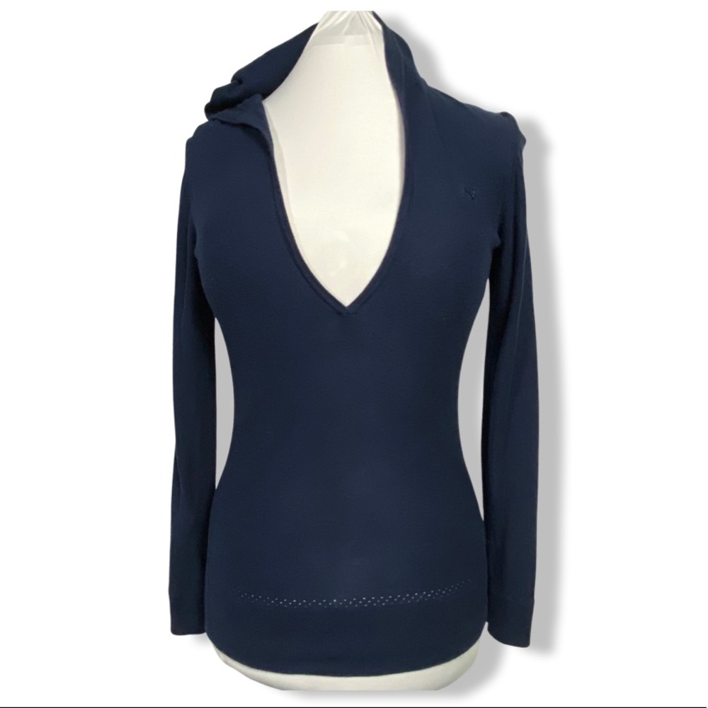 American Eagle Outfitters Hoodie, Form Fitting, Pullover, Very Deep V-neck, GUC
